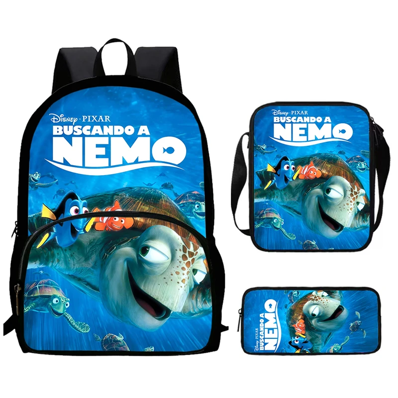 Cartoon Nemo Child School Backpack with Front Pocket,Shoulder Bags,Pencil Bags for Aged 5-10,Kids' Bookbags for Boys Girls