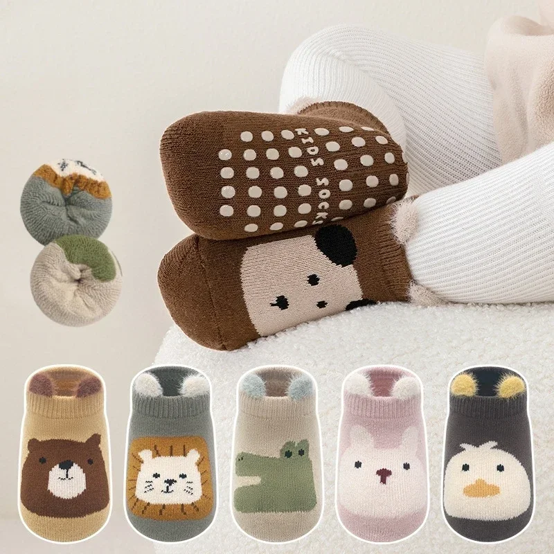 Autumn Winter Thicken Baby Toddler Thermal Socks Trampoline Socks Warm Kids Boy Girls Floor Socks Children Clothing Accessories