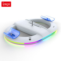 Ipega Vertical Stand for PS5 Slim Console Disc & Digital with 14 Light Mode RGB Base Stand with Atmosphere Light for PS5 Slim