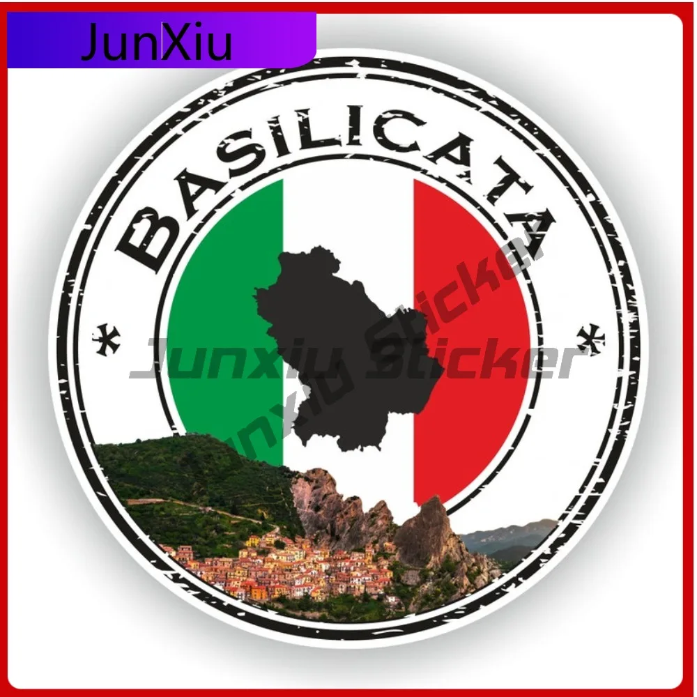 Basilicata Sigillo Rotondo Mappa Nazionale Bandiera Grafica Creativa Divertente Auto Decalcomania Del Vinile Adesivo Anti Scratch Vinile Esterno