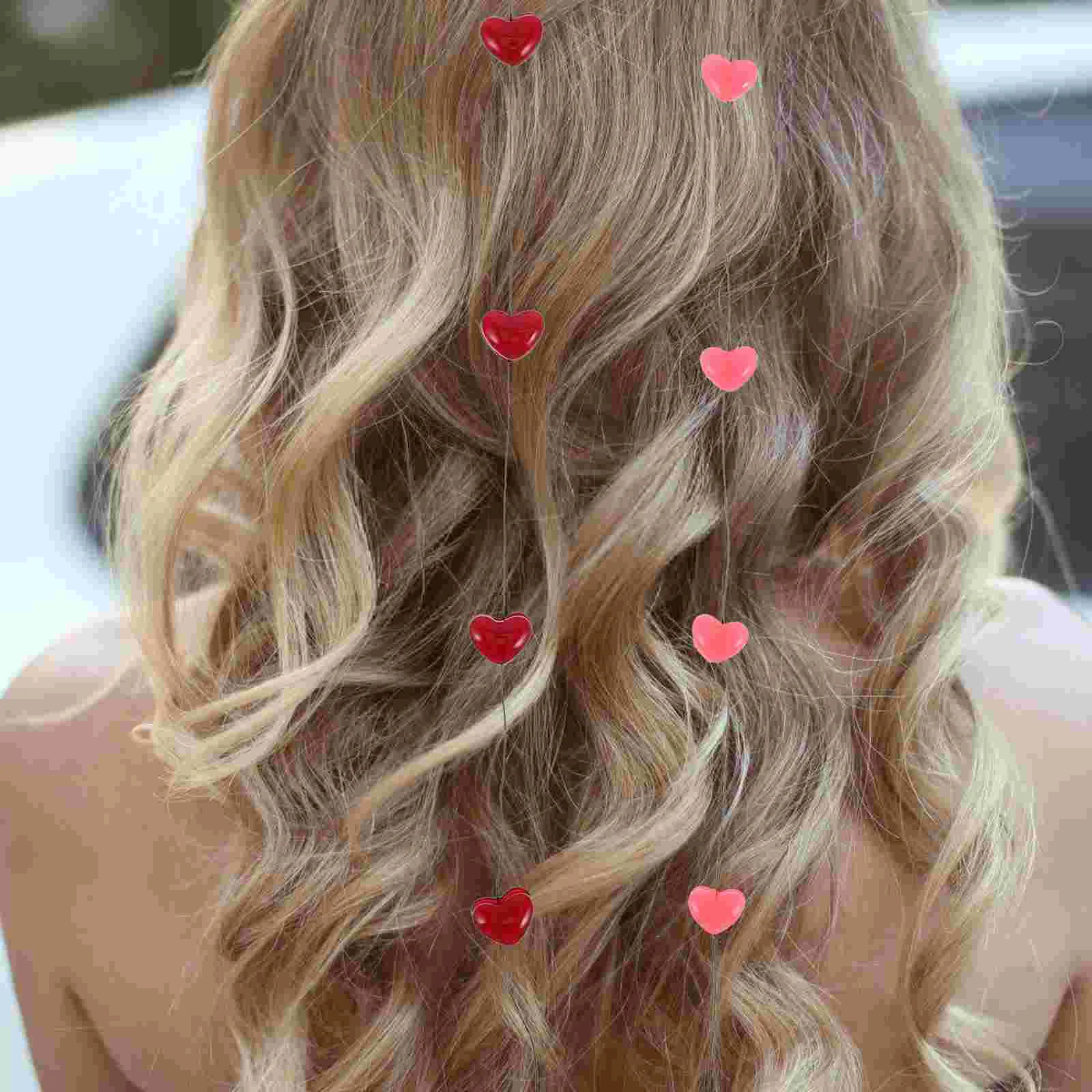 

4pcs Hair Extensions Clips Heart -Shaped Korean Style Hair Accessories Decorative Hair Accessories Headdress for Women Girls
