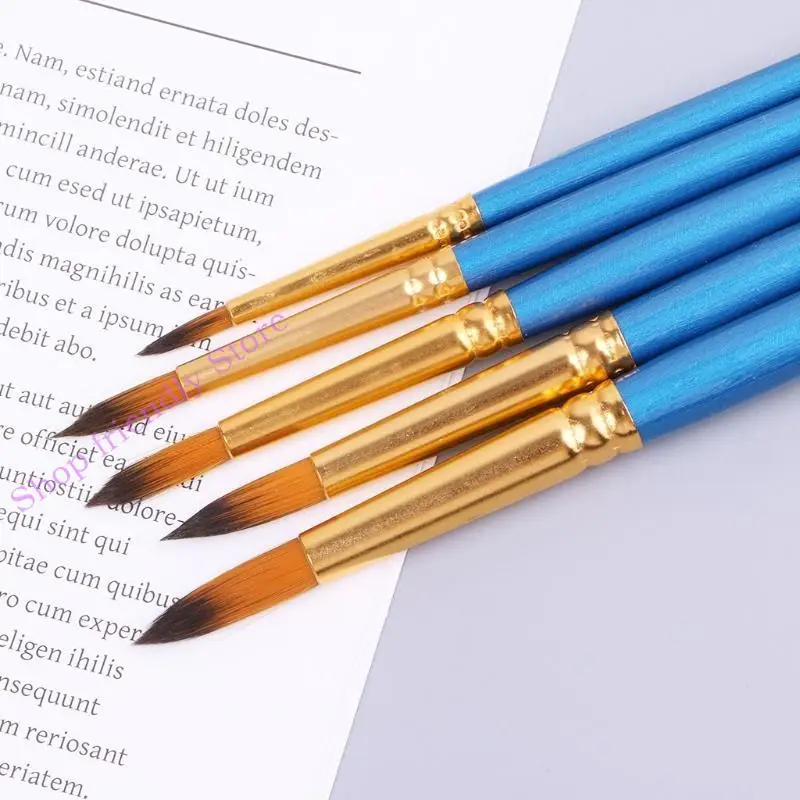 594A 5xwaterColor GOUACHE PASKE PASCIMENTO ROTTO TIPPIO NYLON CAPELLI SET ART ART