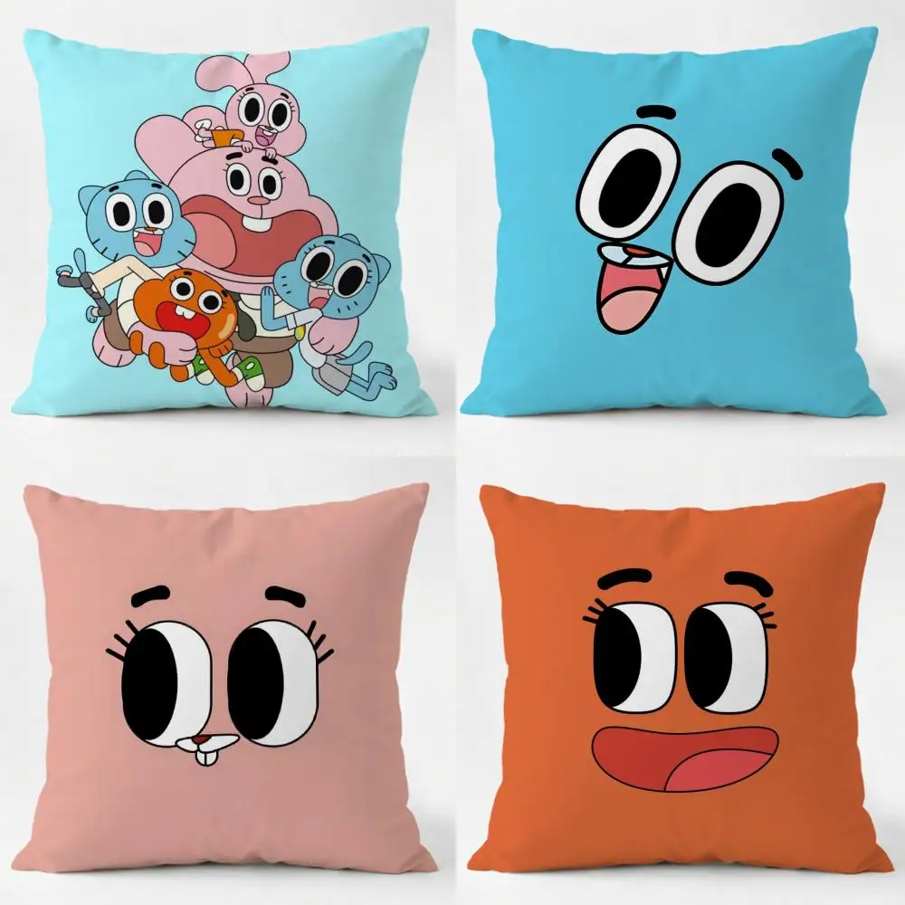 A-Amazing World Gumball Cushion Cover Daily Washable Linen Pillowcase Soft  for Sofa Bed Home Room Decor
