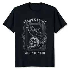 NEW LIMITED Tempus Fugit Memento Mori Skull Crow Bird T-Shirt