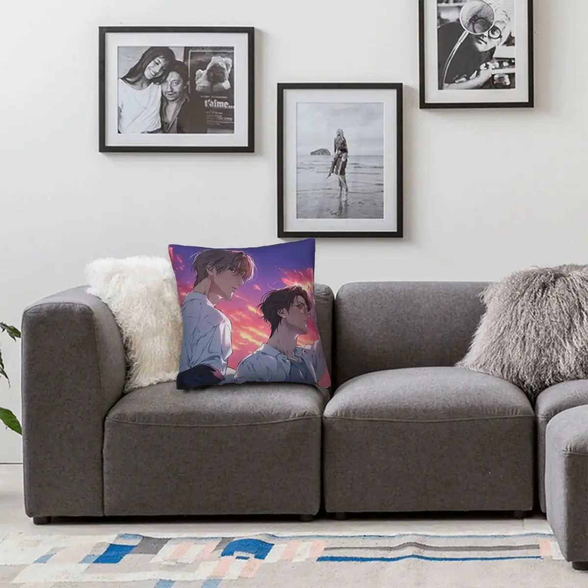 Lost In The Cloud Anime Square Pillowcase Pillow Cover Cushion Decor Comfort Throw Pillow for Home Living Room