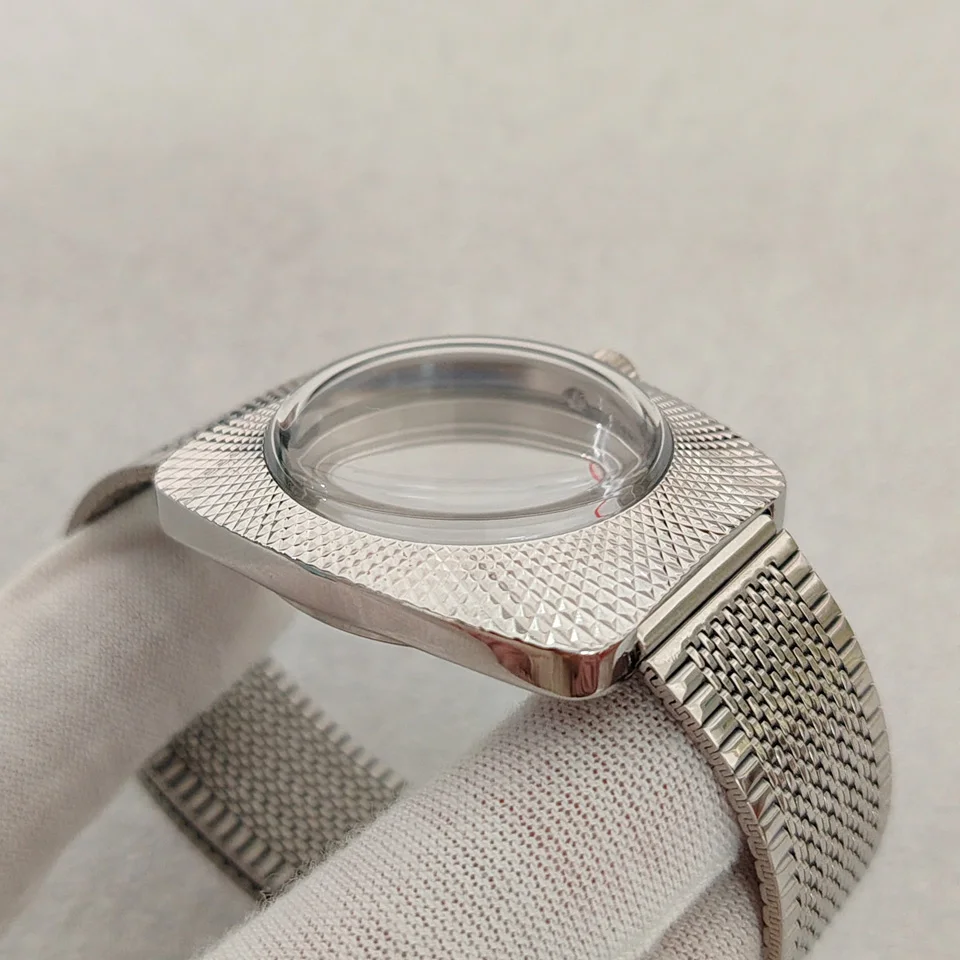 Snake-patterned NH35 Case and Strap 36.5mm Geometric Design Bubble Mirror Watch Modification Accessories for Mechanical Movement