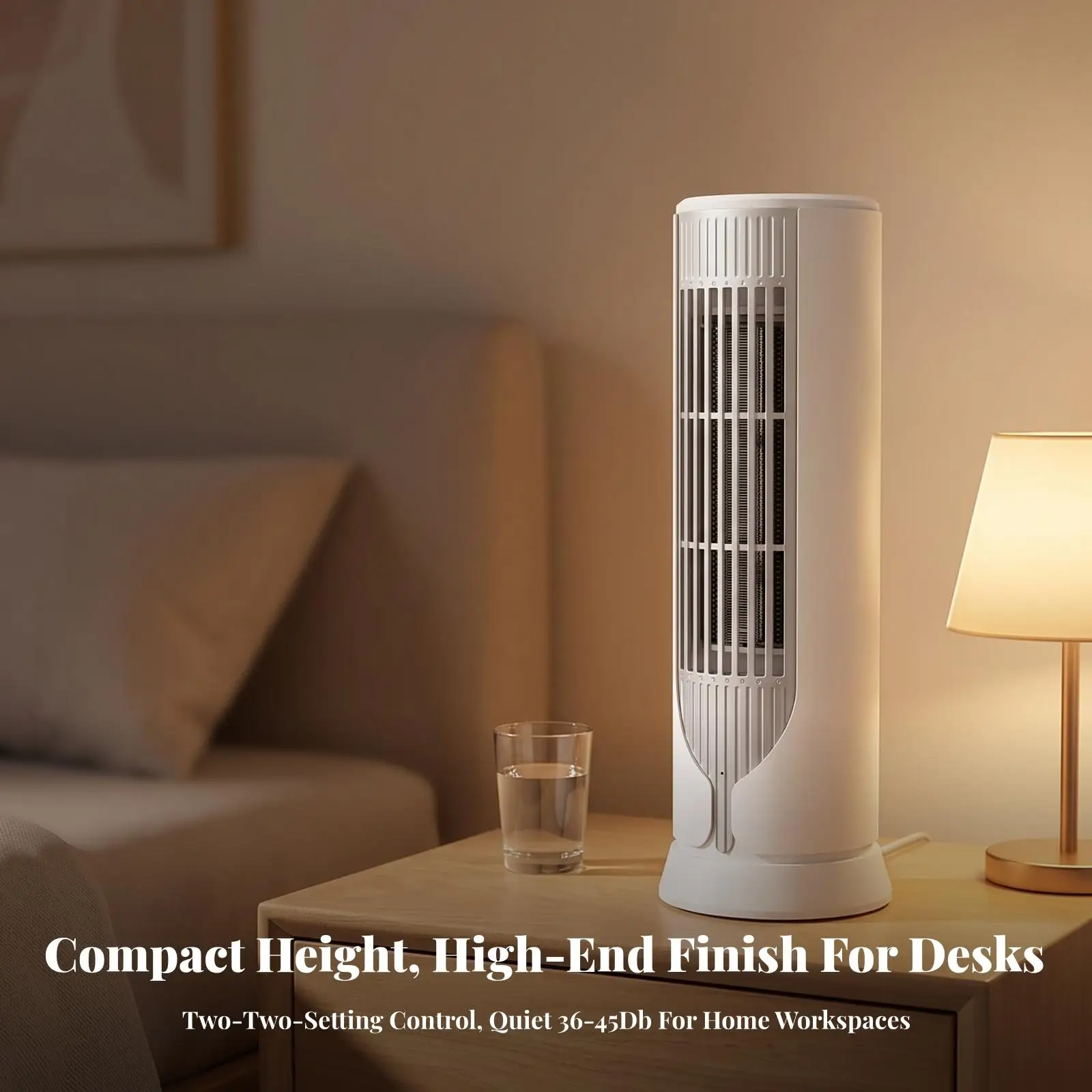 Mini Desktop Heater Fan with Tip over Protection Anti Scald Grill for Personal Use