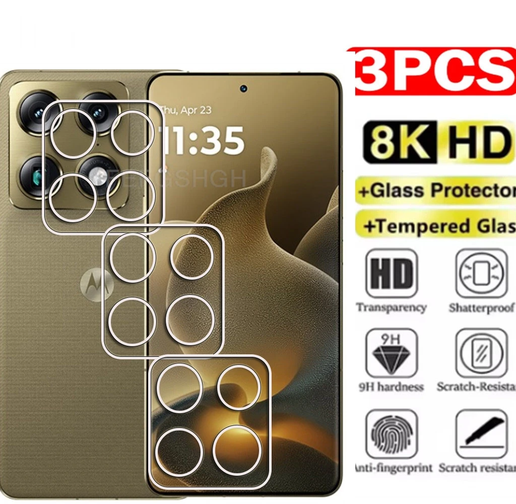 

3PCS 9H 3D Camera Lens Film For Motorola Signature Moto X70 Air Pro MotoX70 MotoX70AirPro Tempered Glass Back Protector Cover