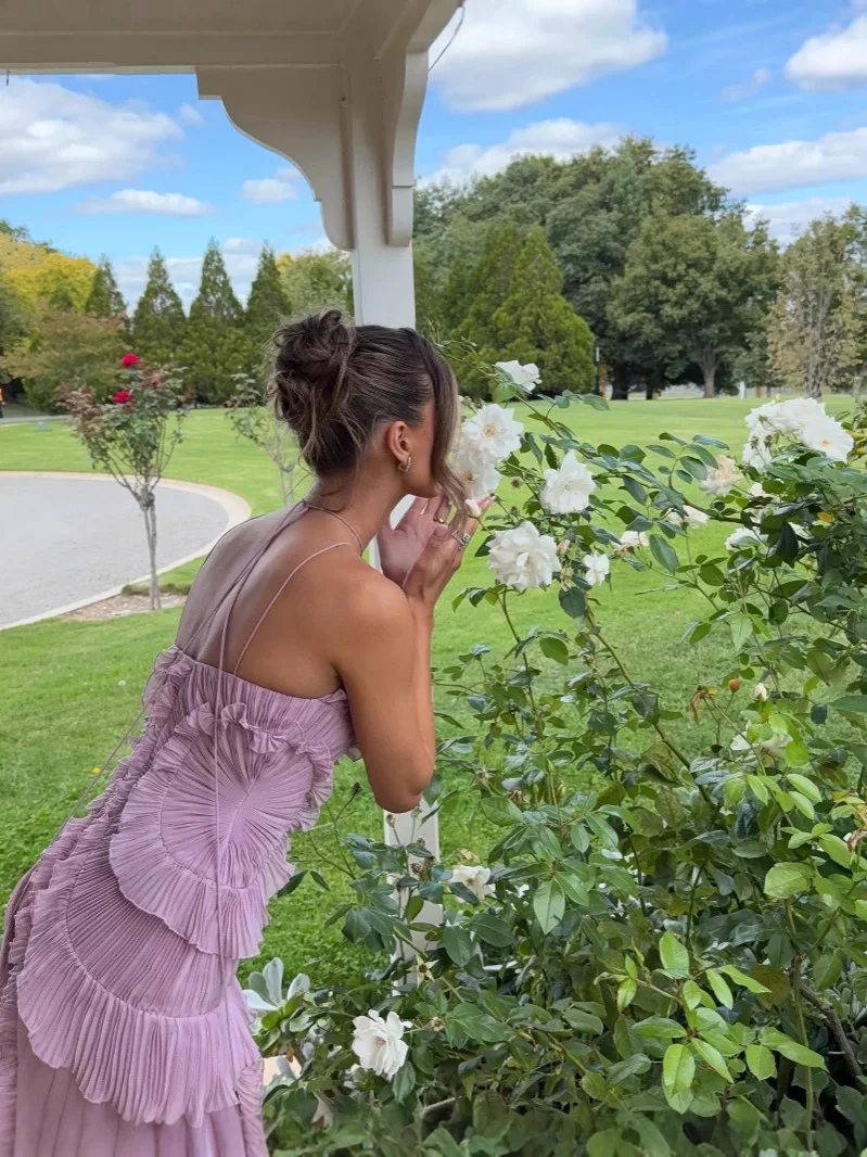 رداء طويل plissée à col licou، tenue de Feieres، de haute Quality، violette، sans bretelles، vêtements de club، novo col #6