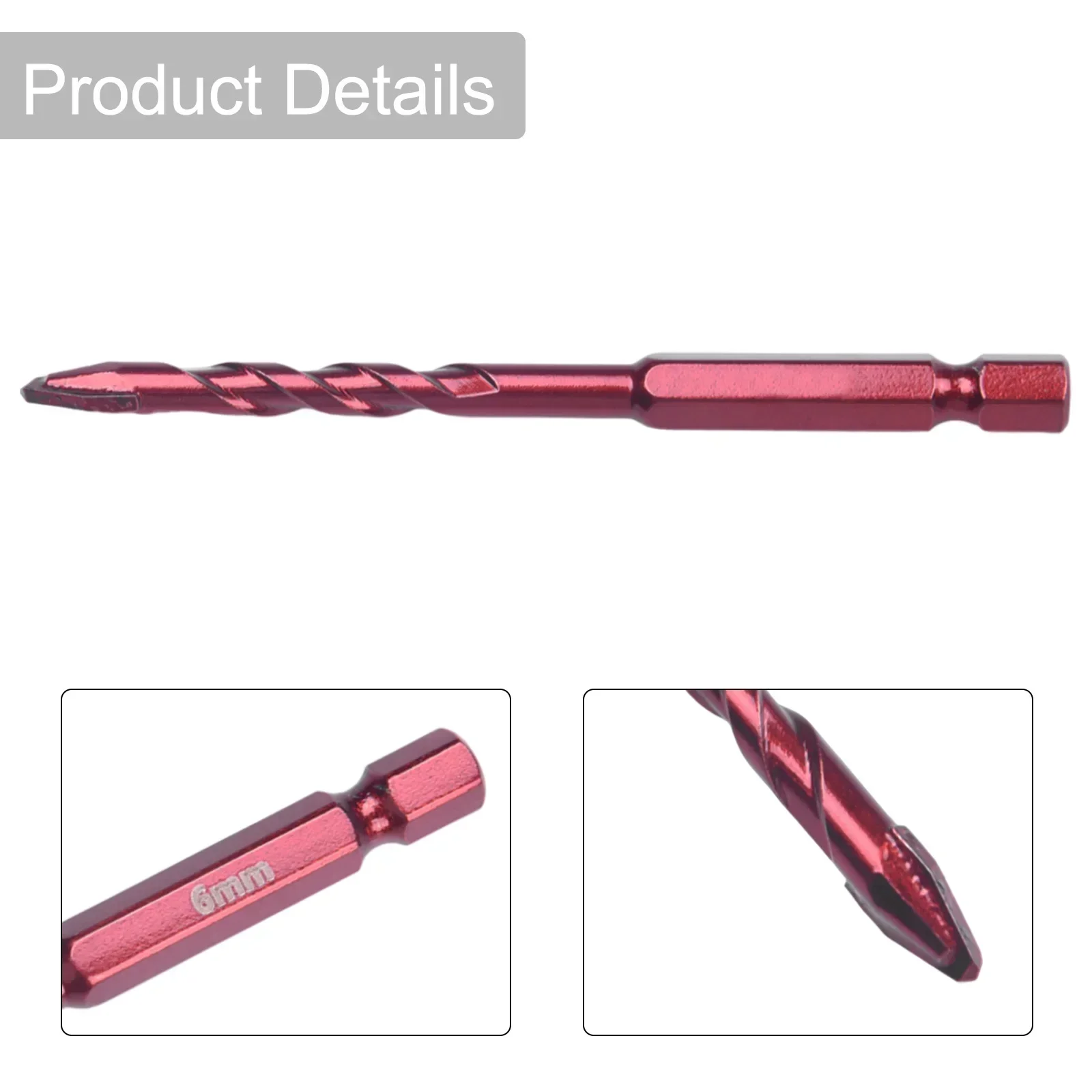 1Pc Drill Bit 6-12mm Hex Shank Carbide Drilling Punching Tool For Wall Glass Wood Metal Tiles Hole Punching For Carpentry Tool