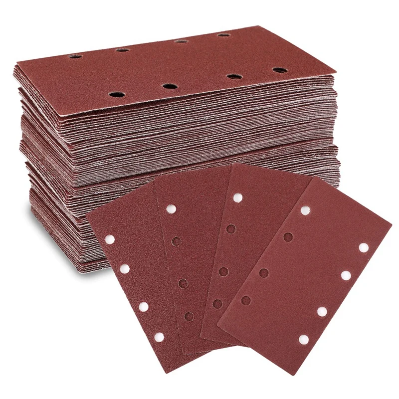 A19F-Sanding Sheet Set 100Pieces Sandpaper-Nylon Sticker Grit 40/60/80/120,8Holes,Accessories For Multi Sander,Orbital Sander