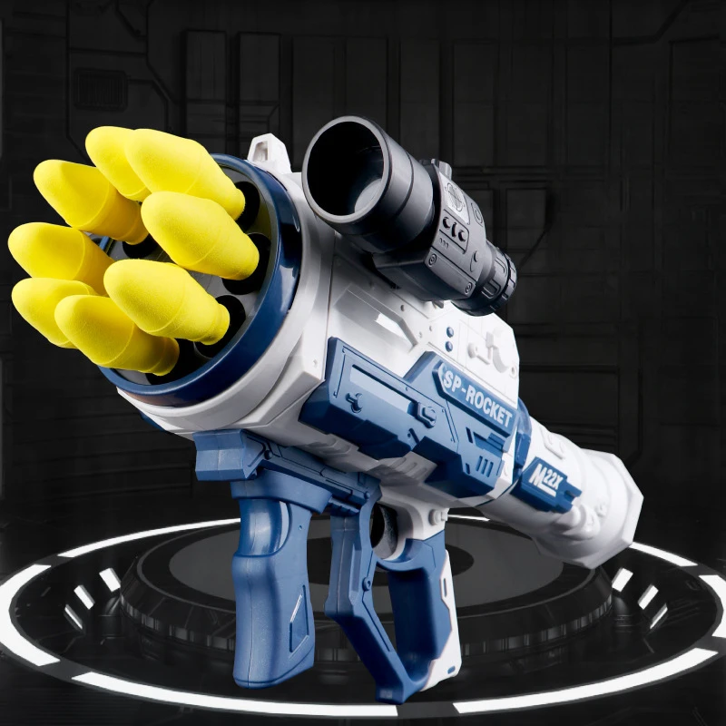 Eight Consecutive Rocket Launcher Soft Bullet Gun Bazooka Boys Can Launch Missiles Mortar Oversized Children's Toy Gun