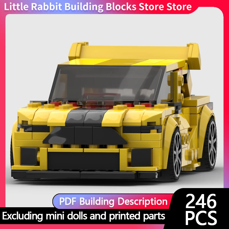 City Car Model MOC Building Bricks RS High-Performance Compact Sedan Modular Technology Children Holiday Gifts Assemble Toy Suit