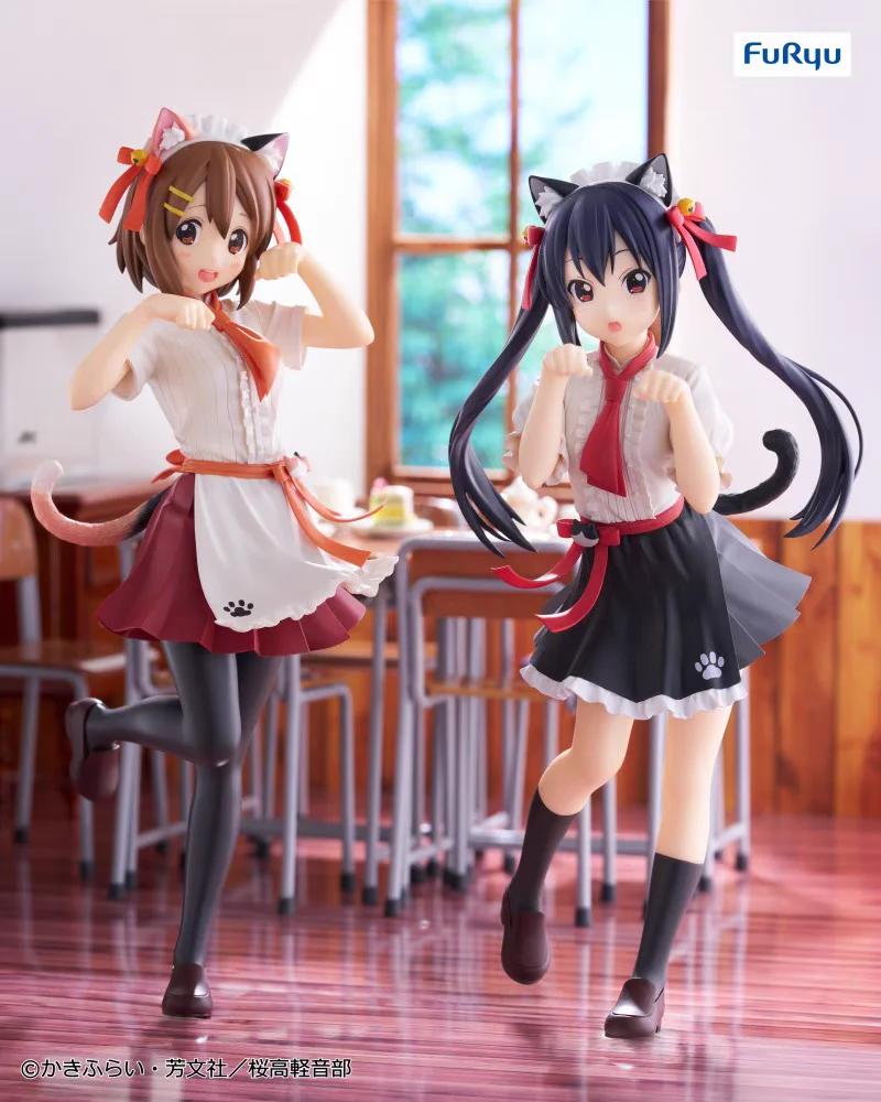 

Furyu Trio-Try-It K-On Anime Figure Set - Hirasawa Yui And Nakano Azusa Cat Ear Series Action Figurine Maid Model Doll Toys