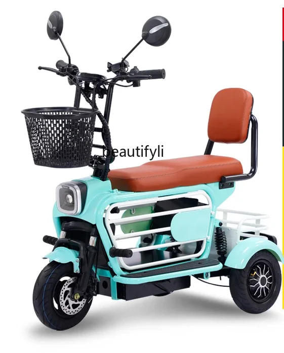 

ssL178 23 Electric tricycle household small pick-up and drop-off student lady elderly lightweight folding battery car