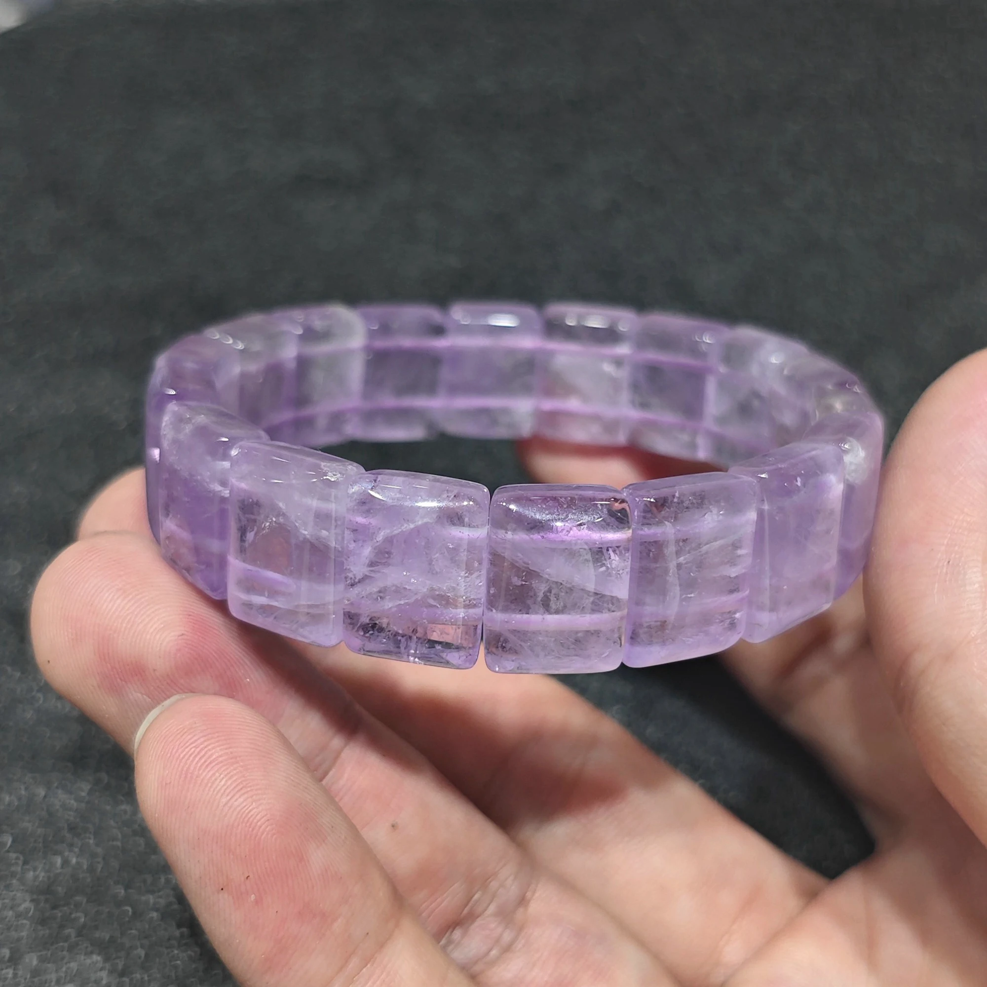 Natural Lavender Amethyst Bar Bracelet Gemstone Pyramid Faceted Slab Cuff Purple Crystal Jewelry Present Supply 1 Piece