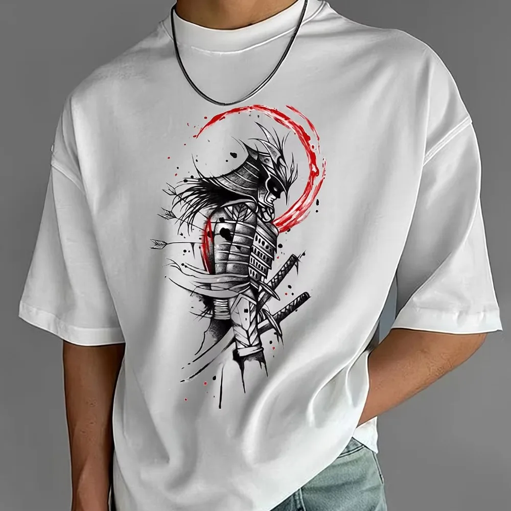 

Comfortable and Light T-shirt Men's Summer Trend Fashion Loose Short-sleeved Cotton Crew Neck Top Light Luxury Men's Clothing