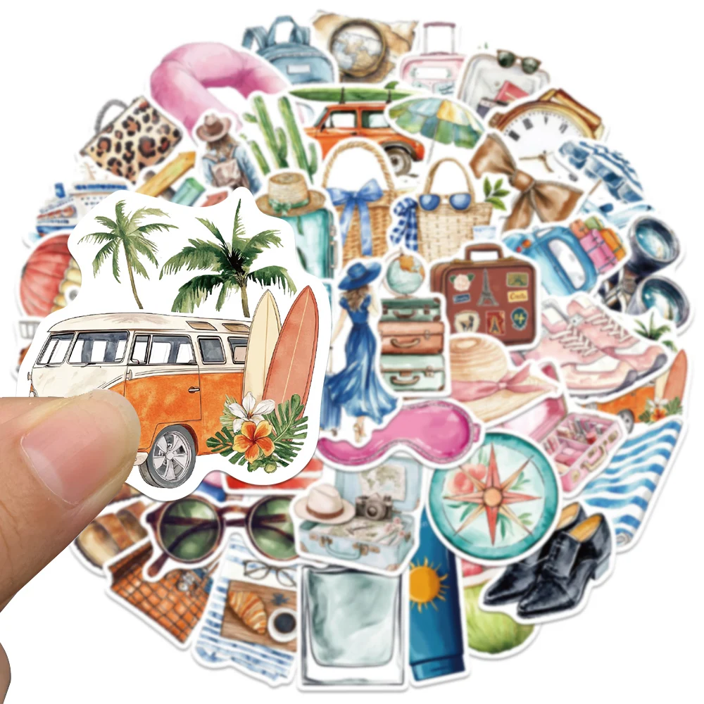 50 قطعة ملصق السفر الكرتون موضة ملصق مائي للهاتف الثلاجة محمول محفظة الظهر دراجة خوذة مجلة لاصقة تزيين #3
