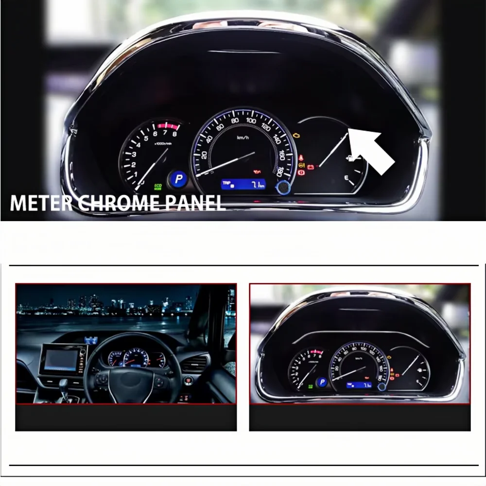 

1pcs ABS Chrome Car Meter Panel Trim For 2014-2021 TOYOTA NOAH VOXY ESQUIRE 80 Car Styling Accessories Protective Stickers