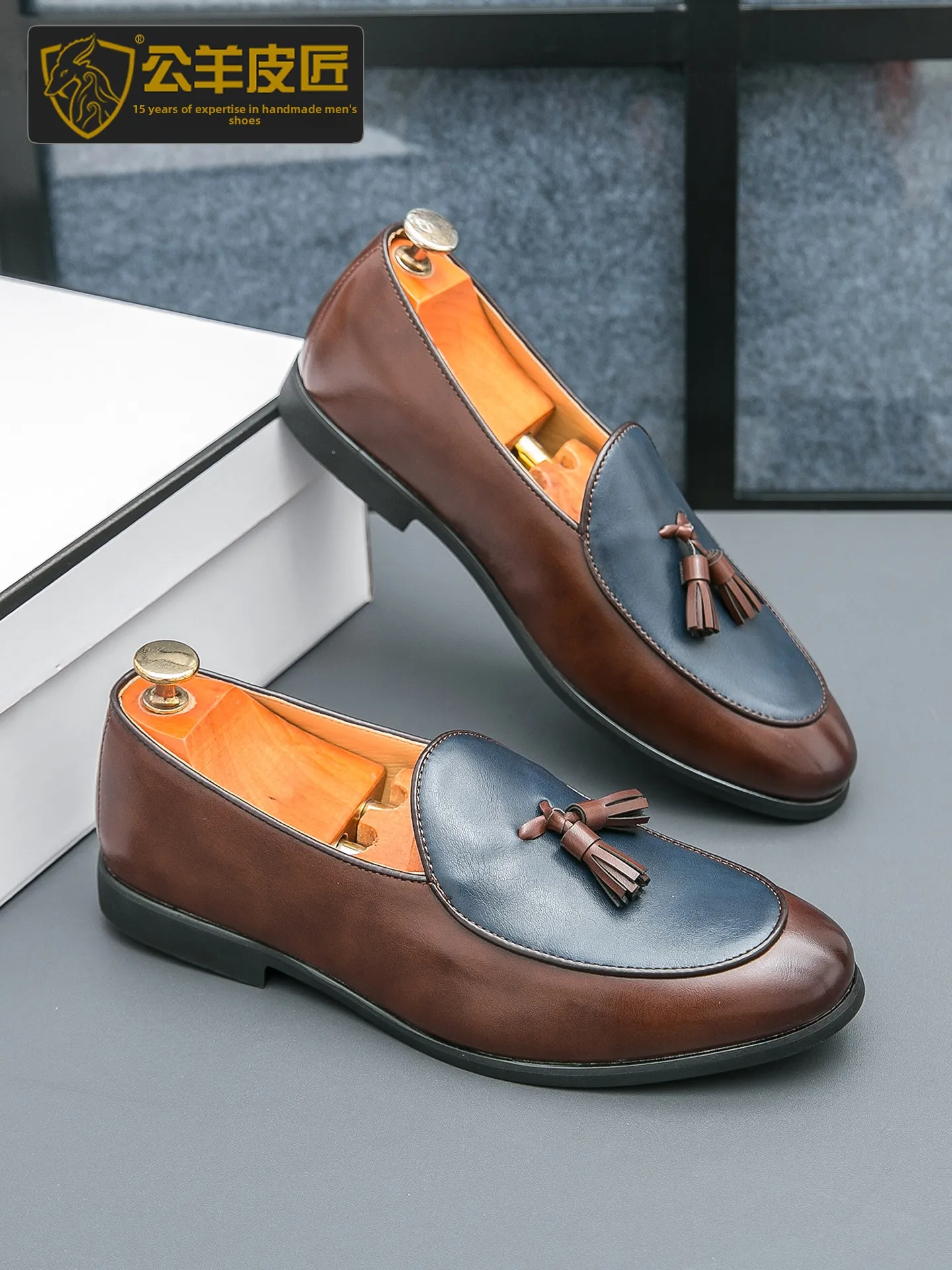 

Мужские повседневные лоферы из мягкой кожи eepskin er Tassel Bean, без шнурков, на плоской подошве, модная весенне-осенняя обувь