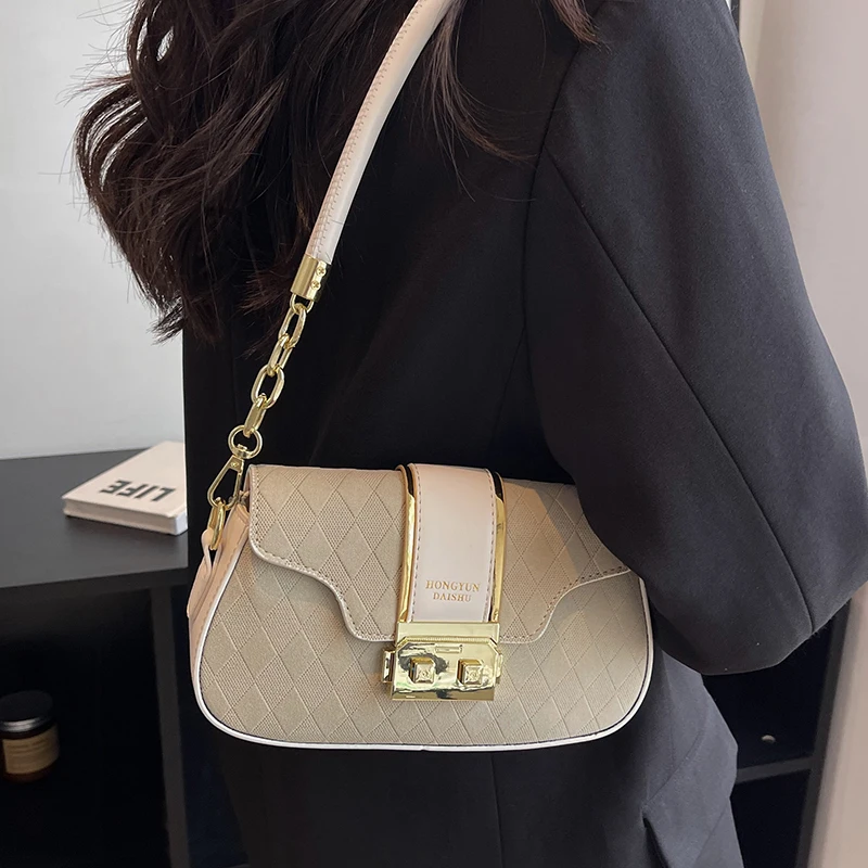 High-Grade Sense Ladies Small Bags Classic Flap Design Women Armpit Shoulder Bag 2024 Spring Trendy Handbags Purses