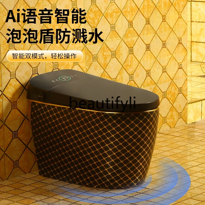 European black and gold smart toilet automatic induction cleaning integrated color smart toilet bathroom
