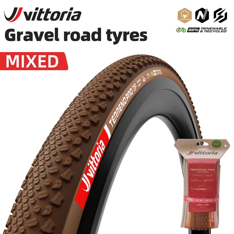 Vittoria Road Bicycle Tyre TERRENO PRO T50 MIXED Tubeless 35-622 700x35C Gravel Race Bike Tire Anti-puncture