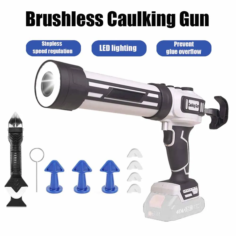 

Brushless Caulking Gun for Makita 18V-21V Battery (No Battery) 10oz/300ml Cordless Electric Silicone Gun Stepless Speed Control