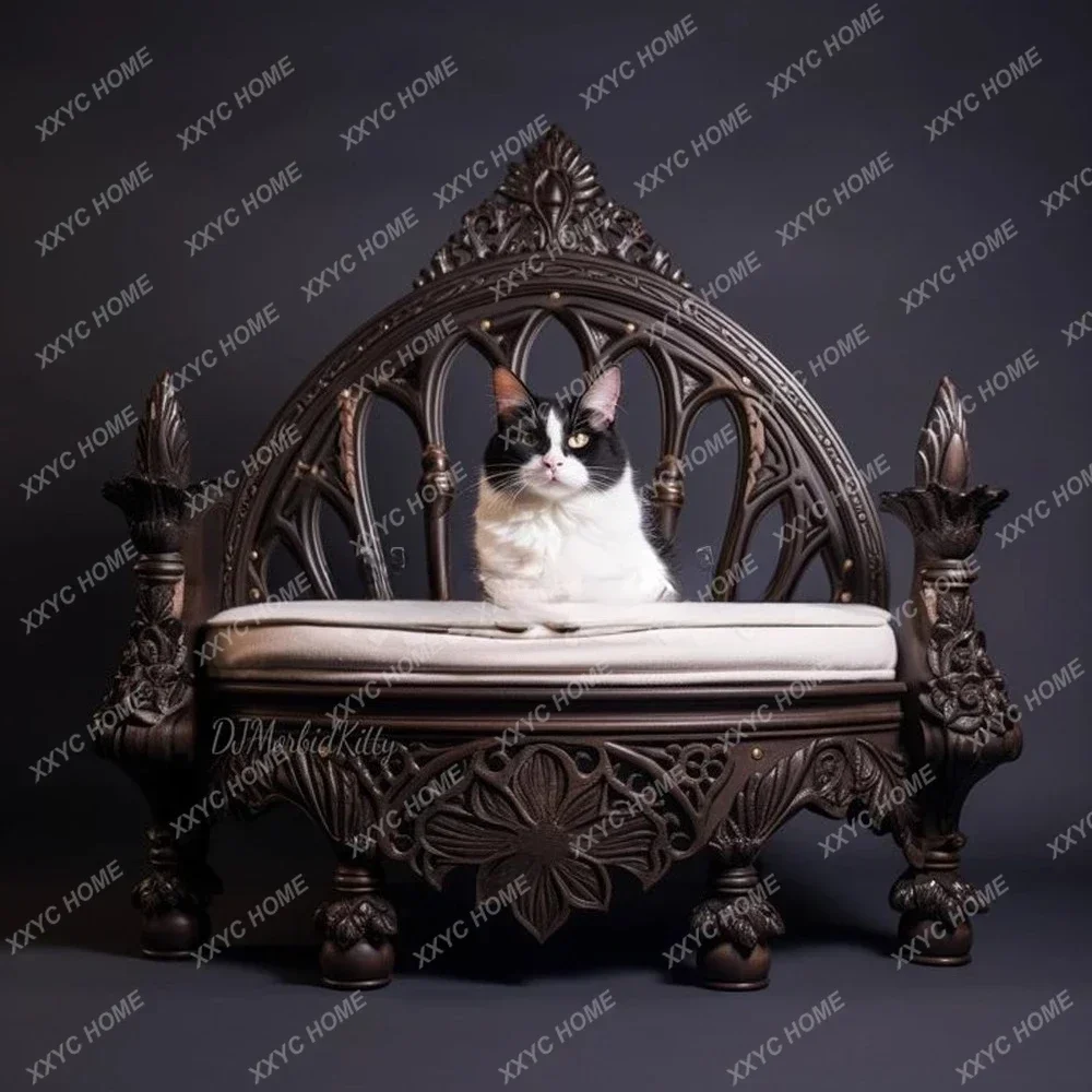 AASolid Wood Cat Sofa Dog Sofa Luxury Cat Recliner Dog Recliner Cat Bed Dog Bed Pet Furniture