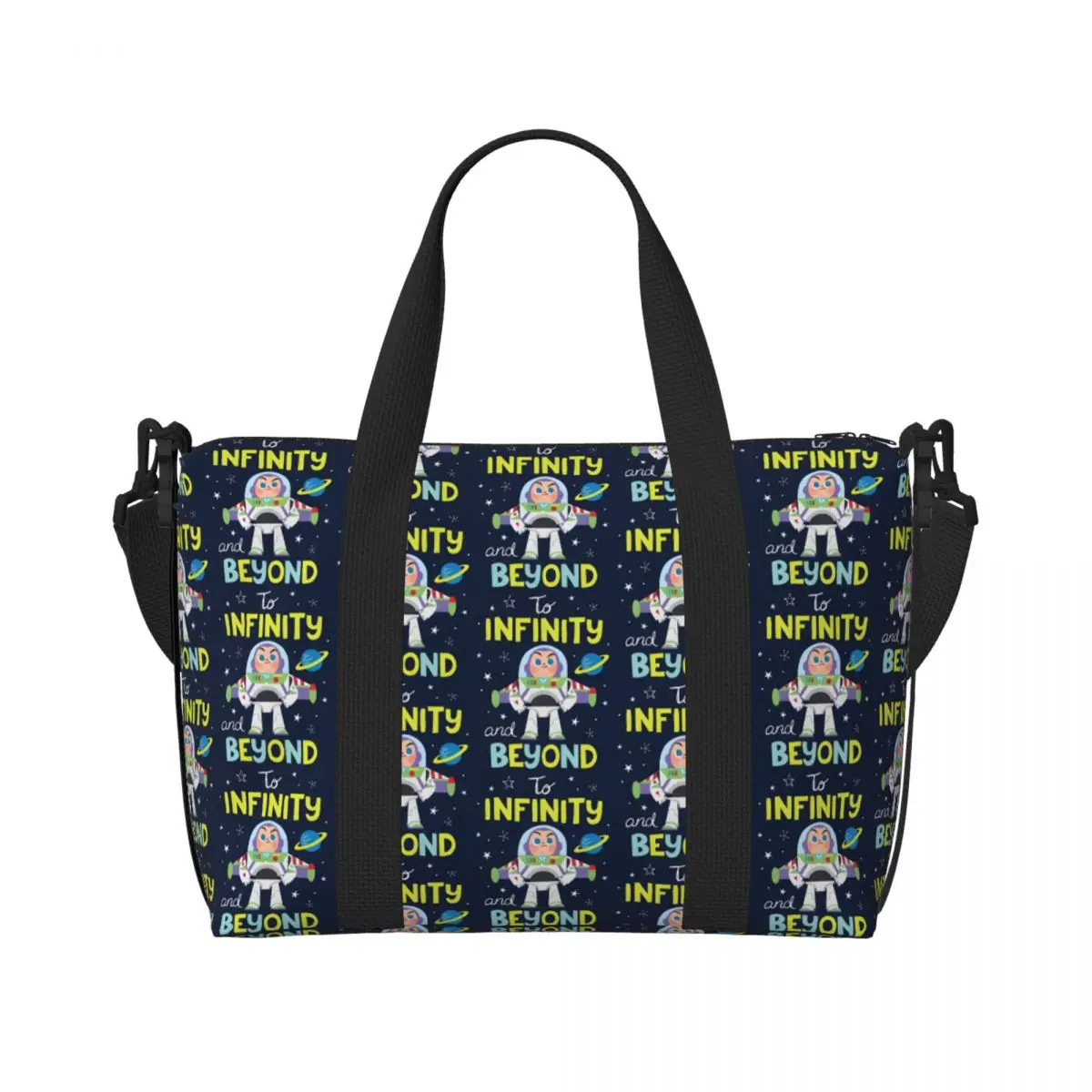 

Custom Toy Story Cartoon Anime Figure Tote Bag for Women Large Capacity Classic Movie Gym Beach Travel Bags