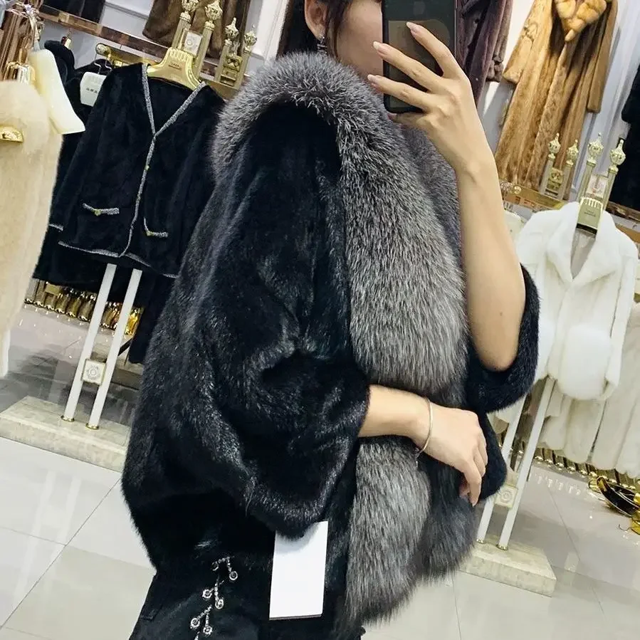 2024 New Winter Women Clothes Fluffy Loose Warm Soft White Faux Fur Coat with Long Sleeve Furry Jacket Fashion Autumn T08