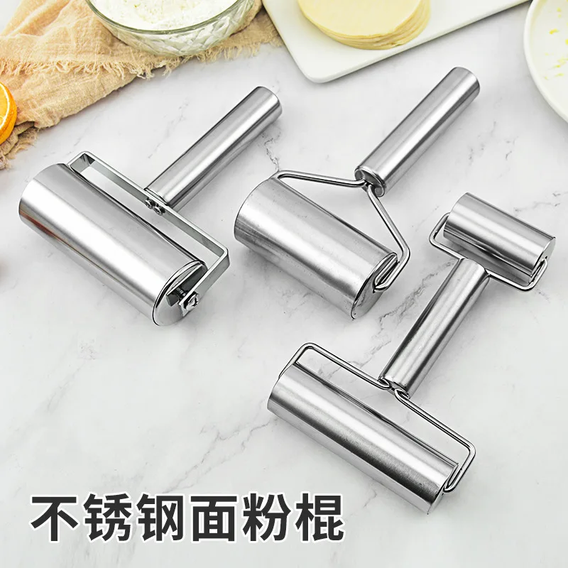 LMM stainless steel double-ended flour stick, multi-functional T-shaped rolling pin, non-stick dumpling skin