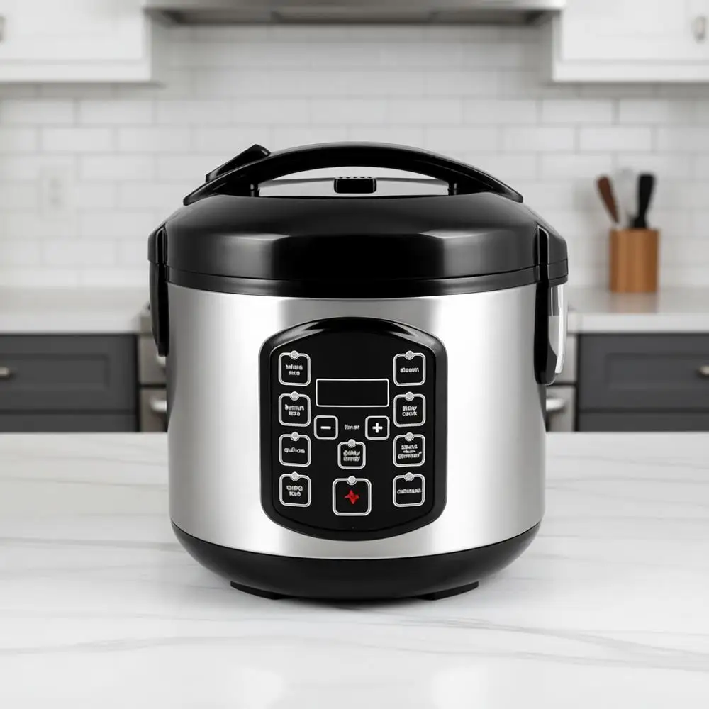 

Digital Rice Cooker, Multicooker, 4-Cup Uncooked / 8-Cup Cooked, Steamer, Slow Cooker, Oatmeal Cooker, Auto Keep Warm, 2 Qt, Sta