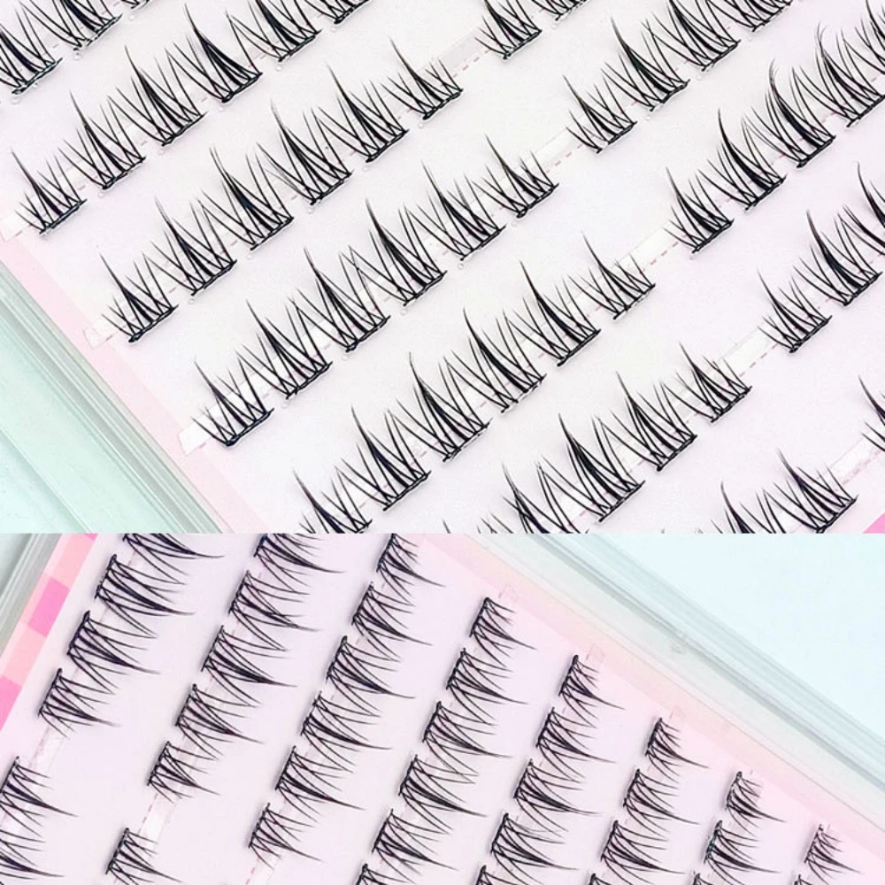 96 clusters of sunflower natural false eyelashes - 8 rows of large capacity, glue-free/non-stick design