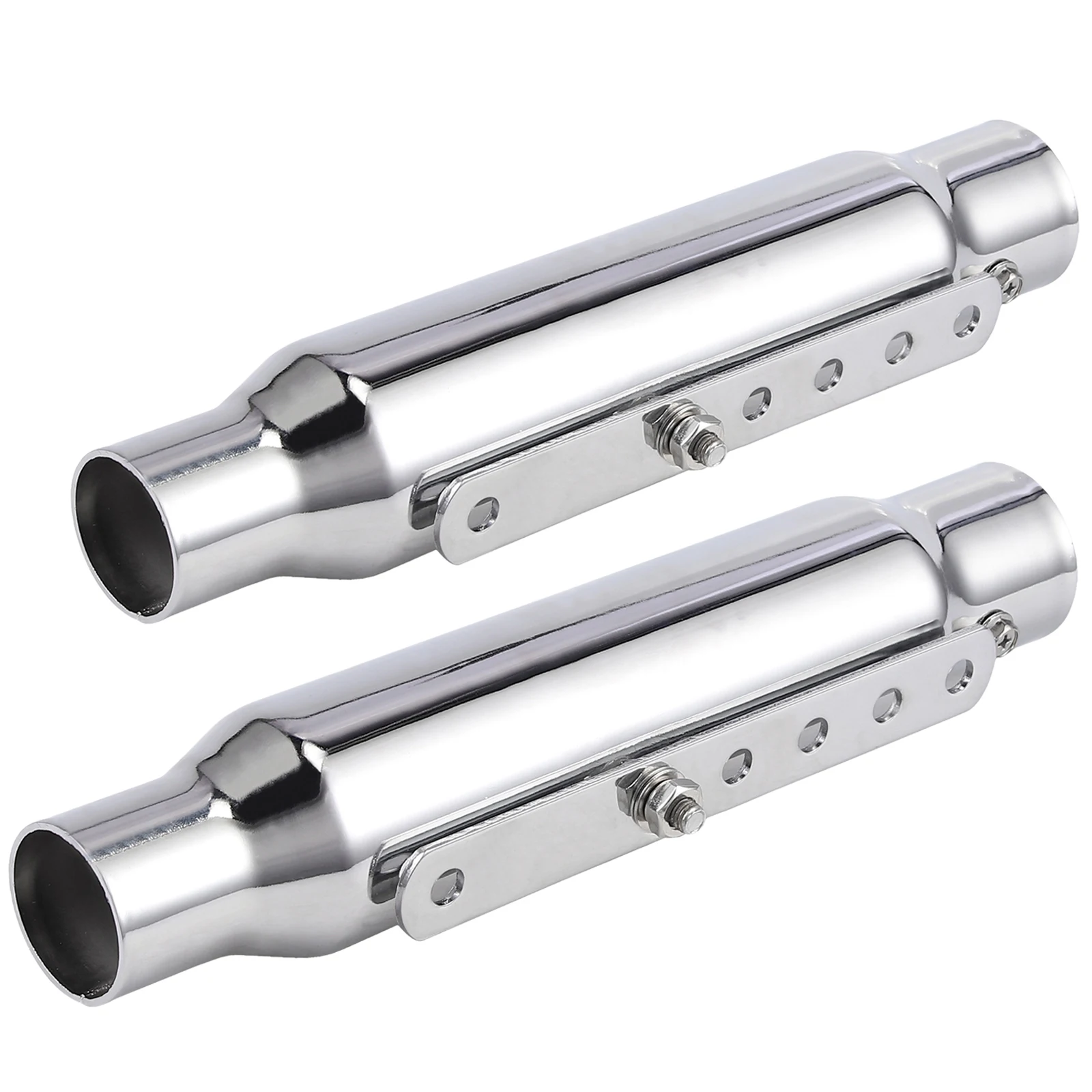 

2pcs 12" Motorcycle Exhaust Pipes Stainless Steel Mufflers High Temperature Resistant for Cafe Racer