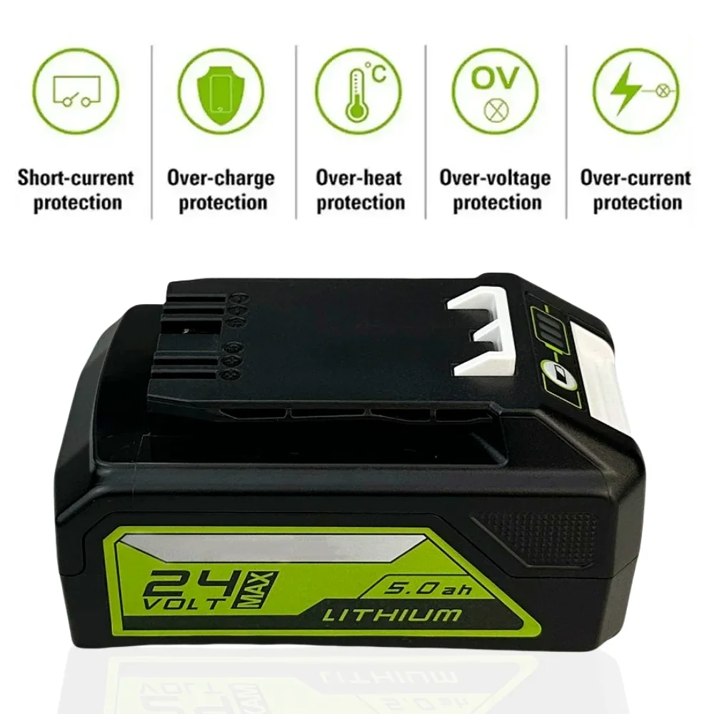 100% Brand New 24V 5000mAH Li-ion Rechargeable Battery For Greenworks Cordless Power Tools 29842 29852 29322 20362 MO24B410