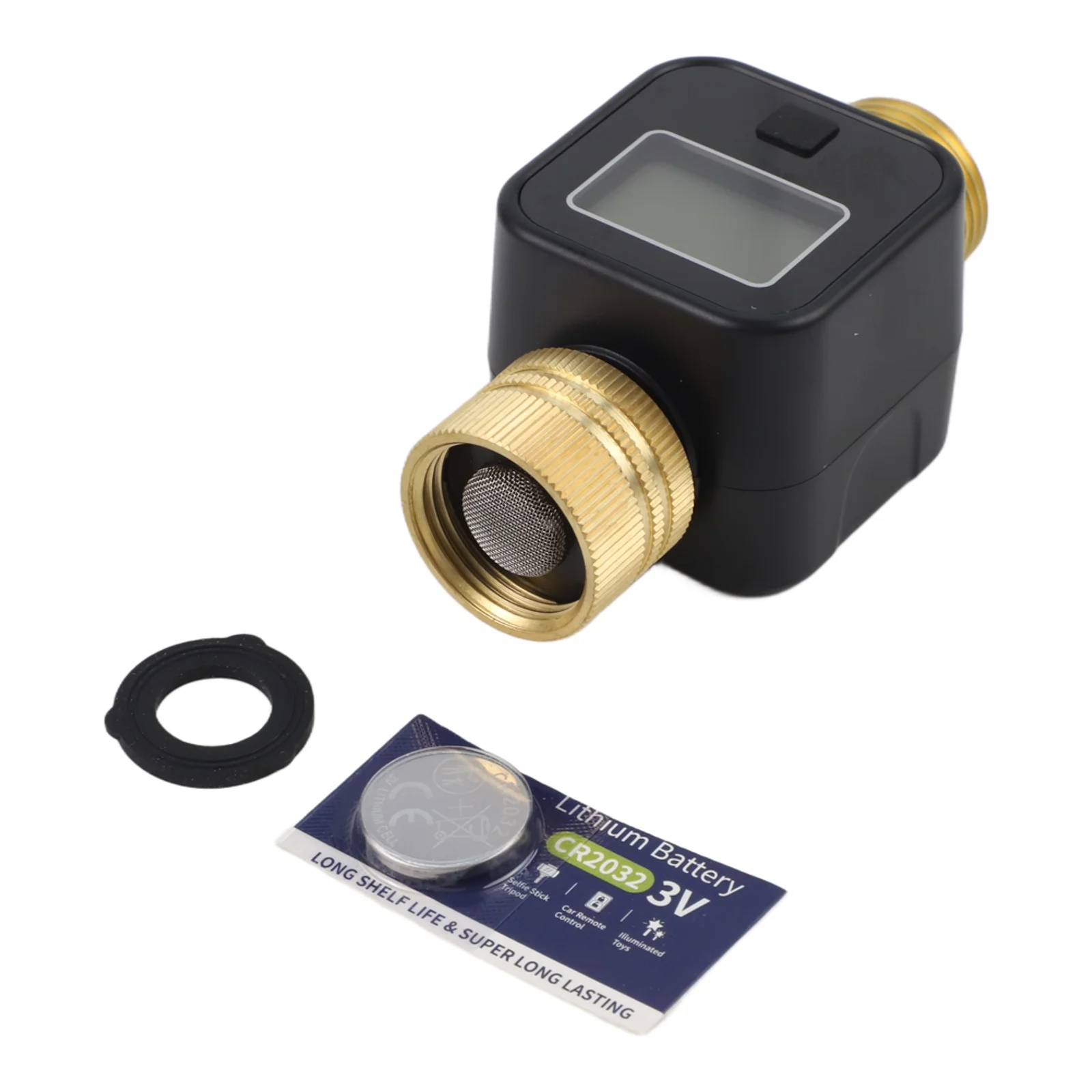 LCD Display Timer Brass Water Inlet Valve ABS Anti-UV Material Built-in Water Flow Recorder 91*49*43.6MM For Garden Use