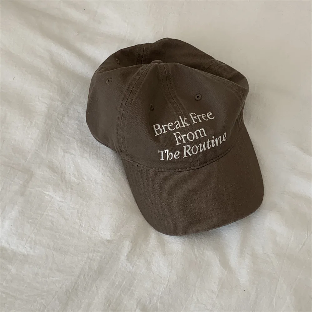 

Soft Top Baseball Cap Vintage Cotton Embroidery Low Profile Unisex Adjustable Daily Outdoor Sun Hat Oval Round Face​