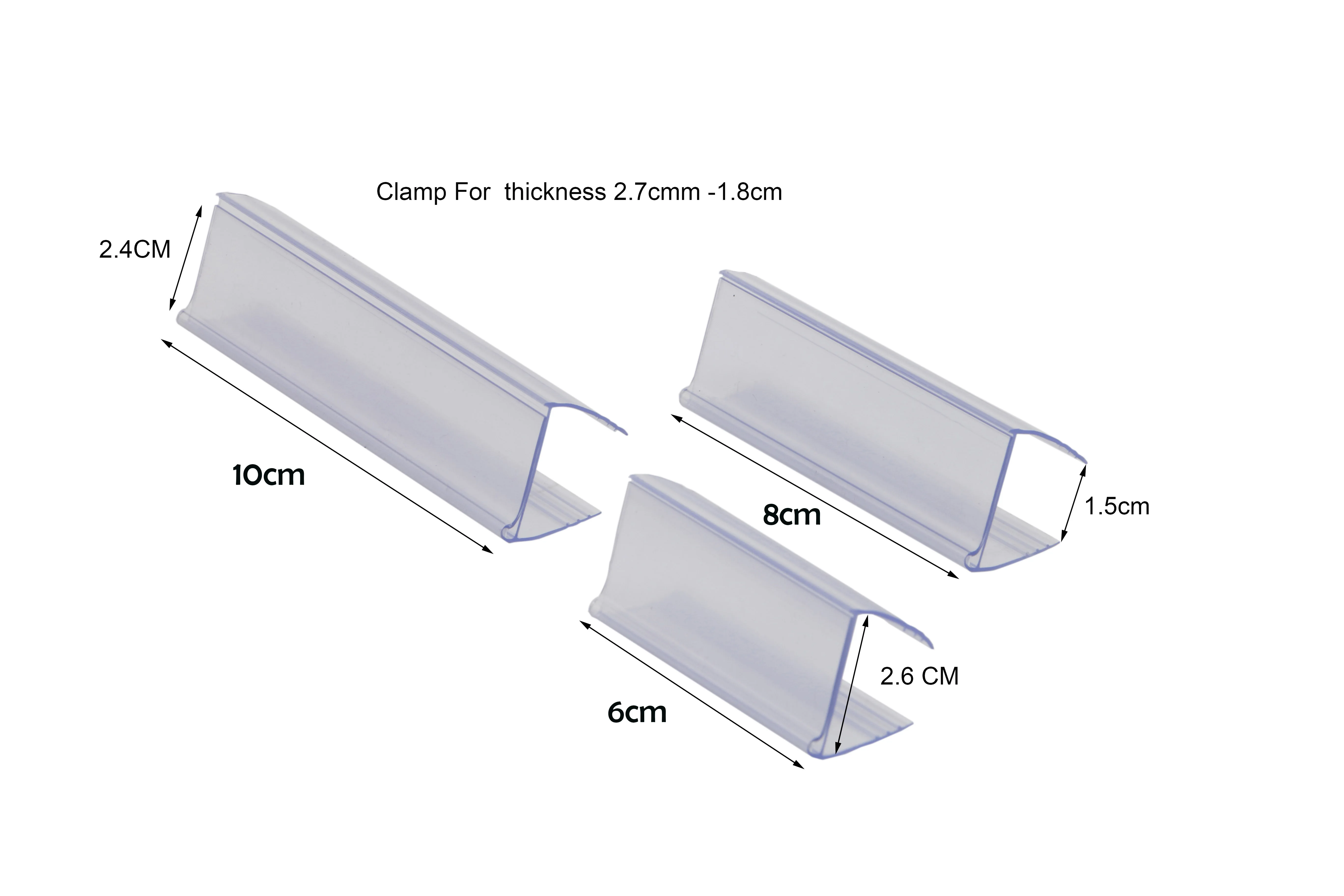 Penyangga Label Rak Atas dari Kaca dan Kayu, Penjepit Display, Penahan Label, Klip Display