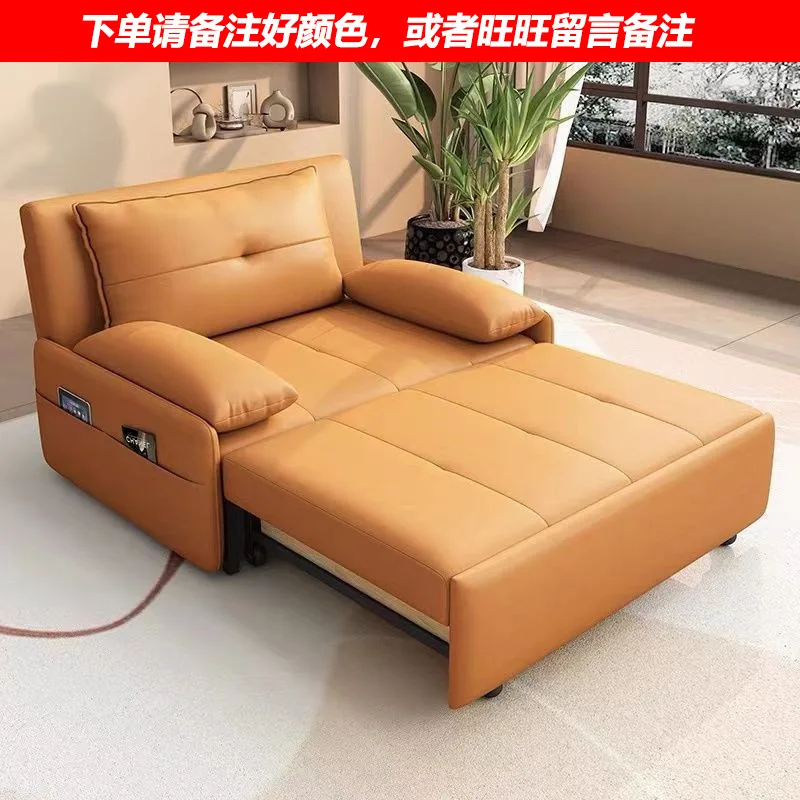 Italian light luxury sofa bed for both sitting and sleeping, living room technology cloth, foldable, single or double person