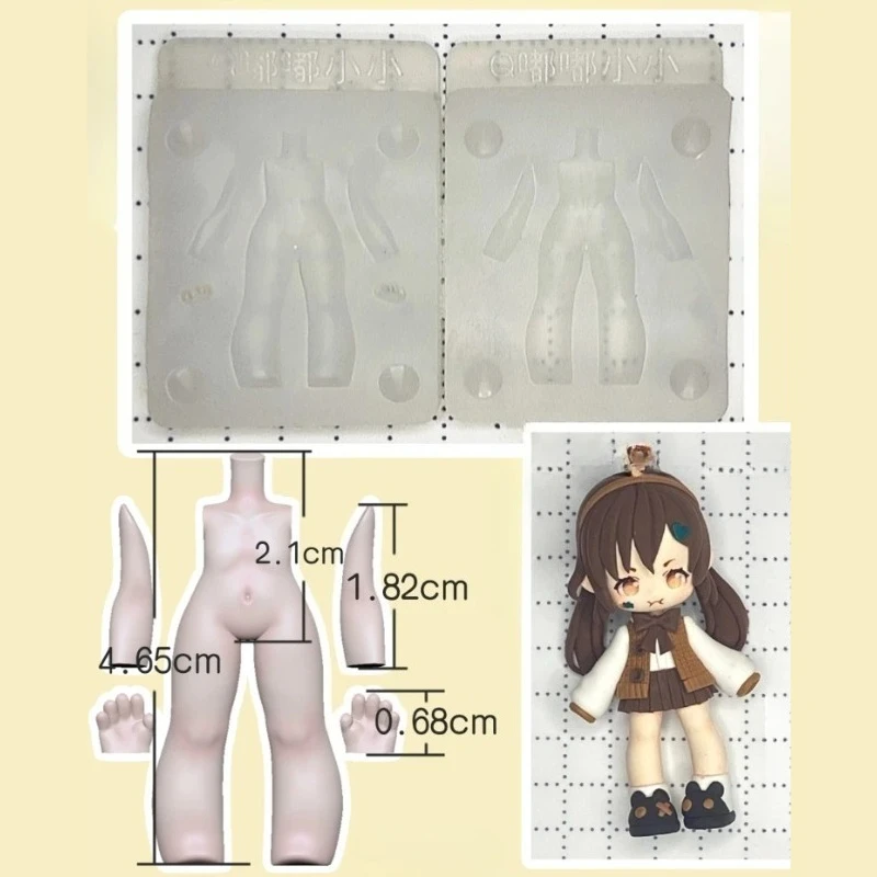 Super Light Clay Q-version Cartoon Doll Dudu Body Silicone Mold DIY Clay Animated Characters Faces and Bodies Making Tools