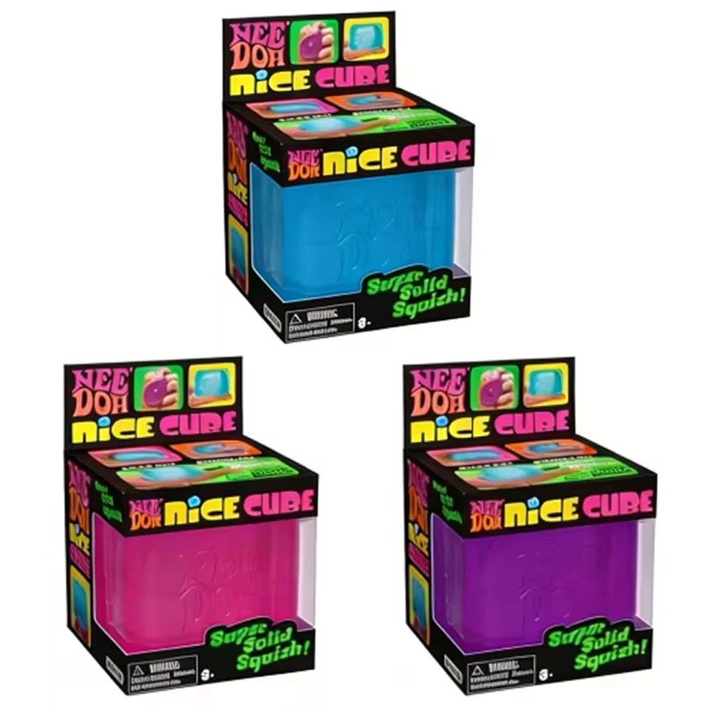 2026Nee Doh Nice Cube Super Solid Squishy Stress Relief Toys Soft Squeeze Fidget Toy for Office Anxiety Relief Kids Adults Gifts