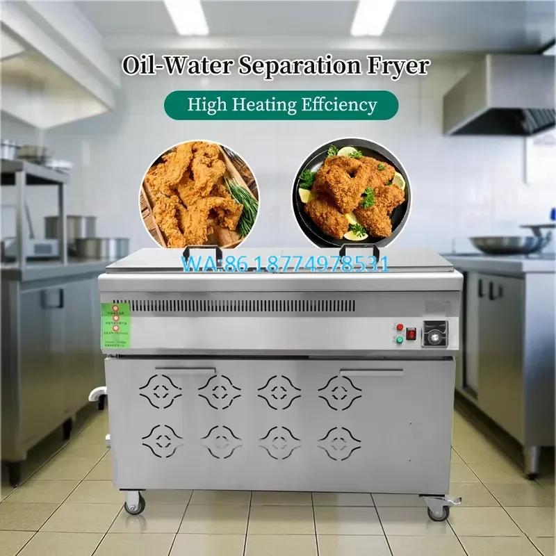 Wmwmnu 110L Commercial Deep Fryer for Plantain Onion Chips Donut French Fries with Oil Water Separator