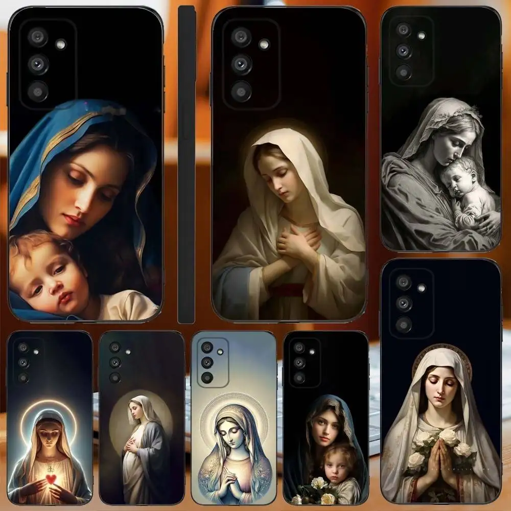 

Virgin Maria Mary Phone Case For Samsung Galaxy A13,A21s,A22,A31,A32,A52,A53,A71,A80,A91 Soft Black Cover