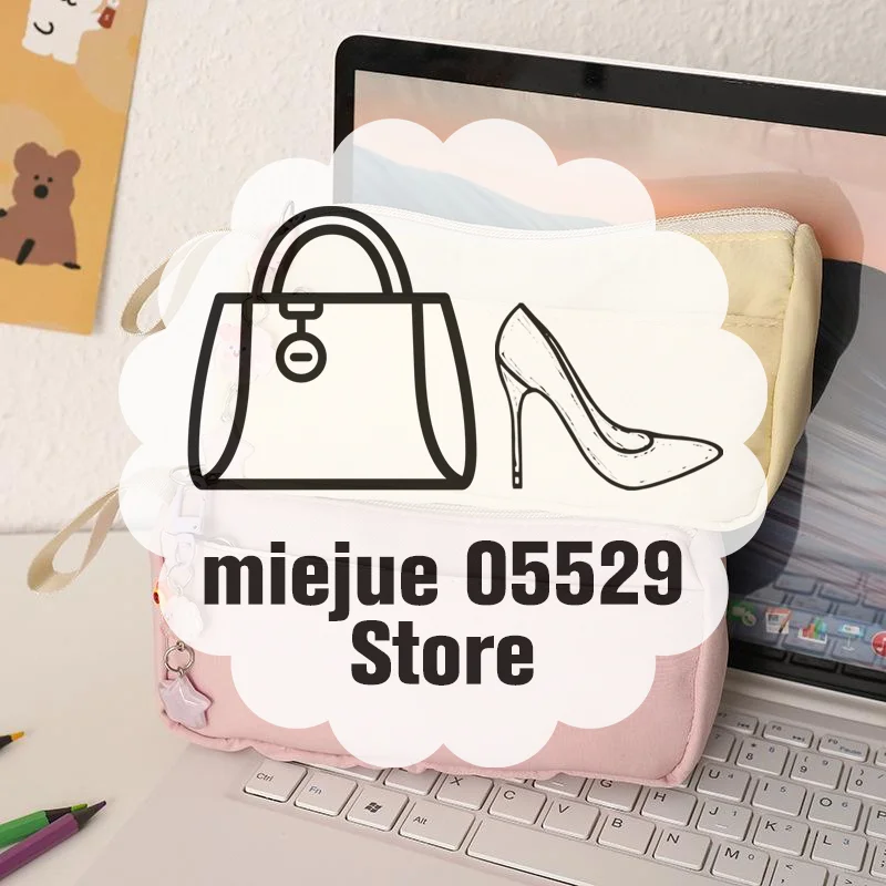 1Pcs Simple Solid Color Pen Bag Large Capacity Handheld Design Stationery Bag Double Layers Stationery Organizer Students