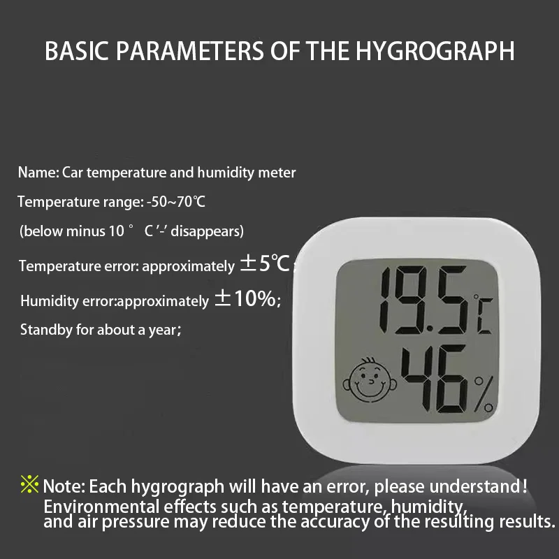 Mini LCD Hygrometer Thermometer Indoor Household New Digital Temperature Humidity Meter Digital Display Wall Mounted Sensor