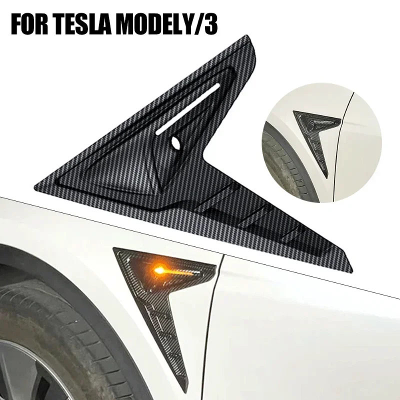 Copertura della fotocamera laterale dell\'auto per Tesla Model 3 Y 2023 Thunder Flanks Pannello della lama dell\'ala Coperture dello spoiler Modifica