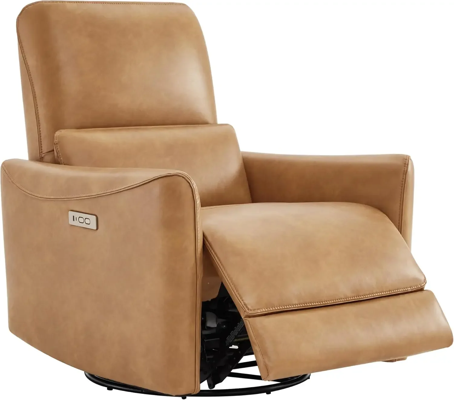 Power Recliner Chair Swivel Glider, FSC Certified Upholstered Faux Leather Living Room Nursery Reclining Sofa Chair