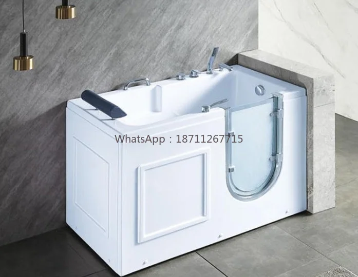 Door-opening type massage thermostatic bathtub, acrylic bathtub, insulated heated bathtub