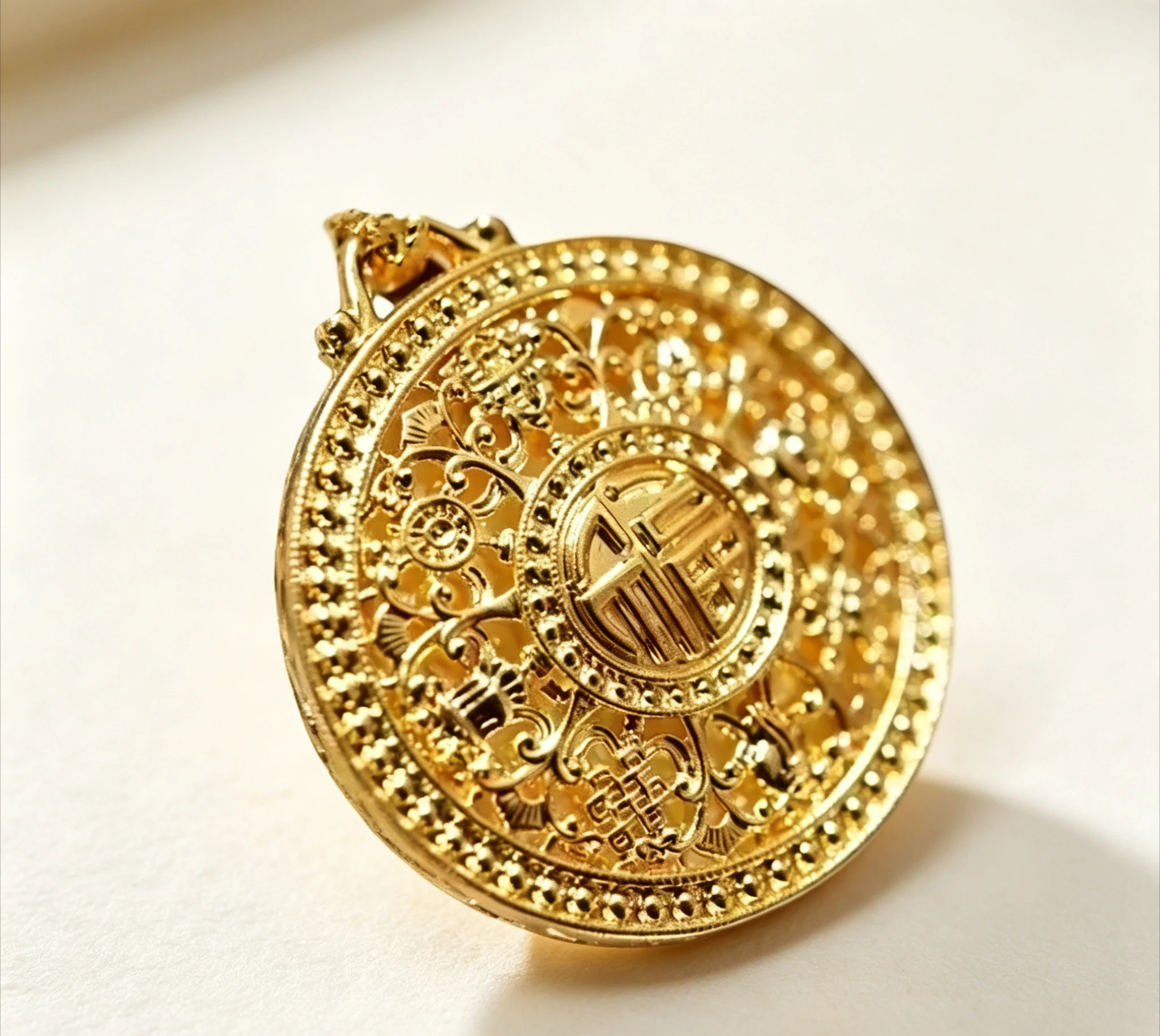9999 Gold Round Eight Treasure Compass Pendant for Woman Luxury AU750 Pendant Necklace Jewelry High-quality birthday gift